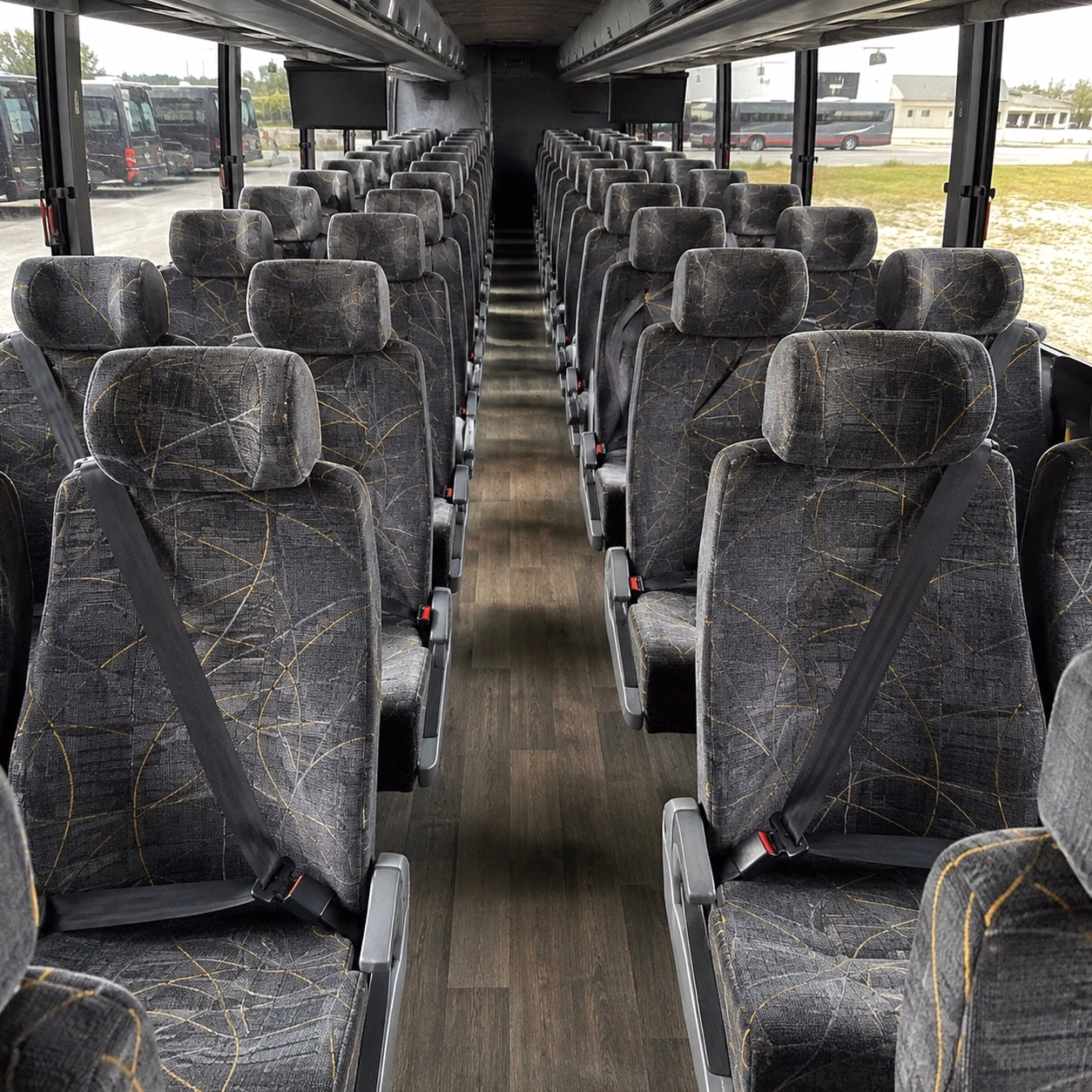56 passenger charter bus inside