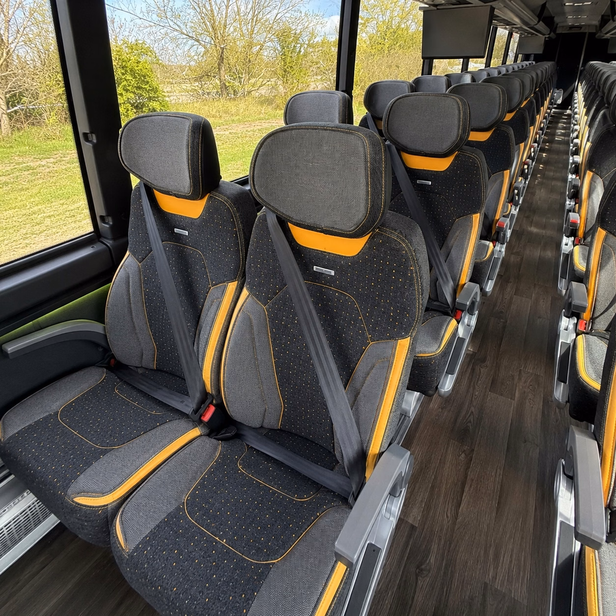 oklahoma city charter bus interior