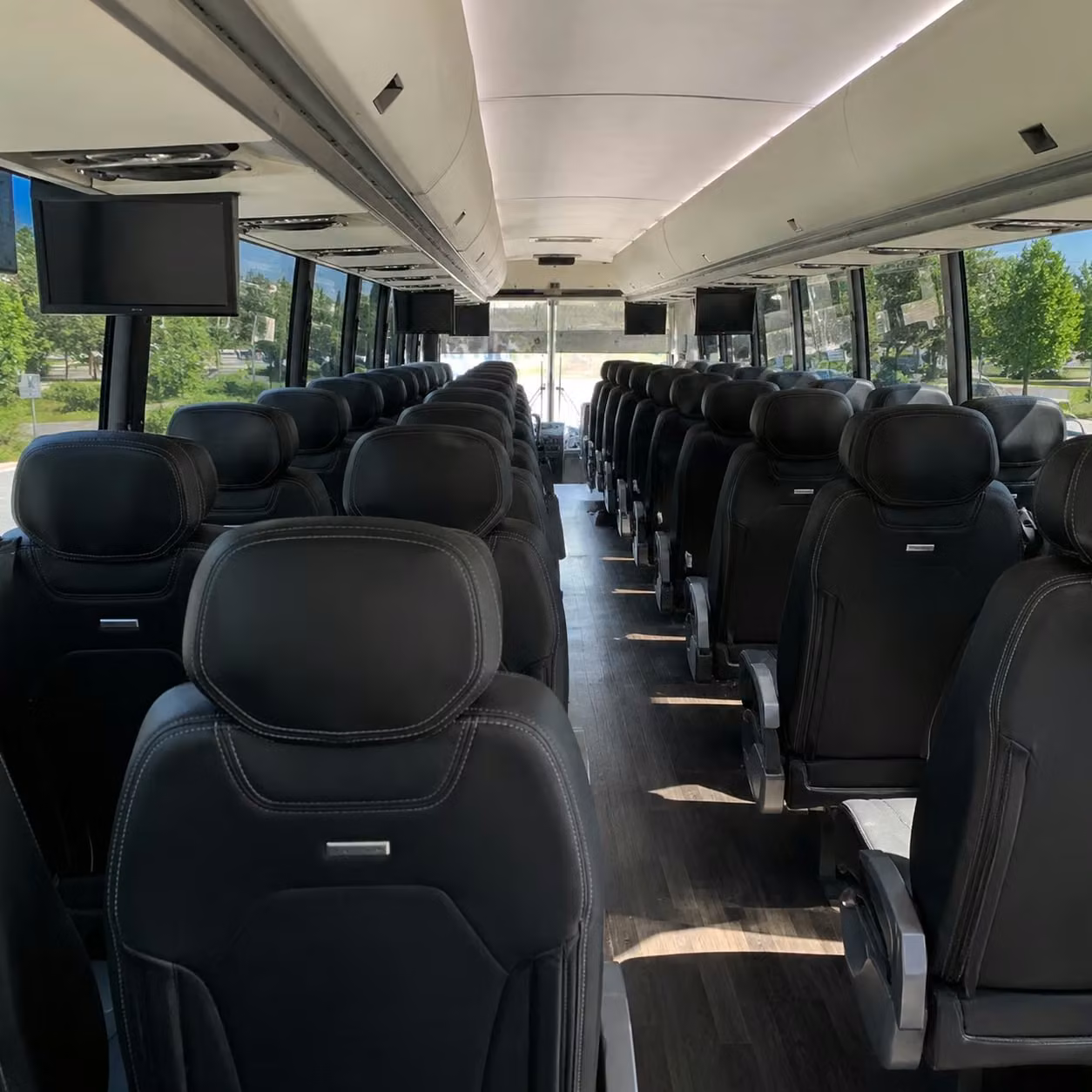 oklahoma city charter bus rental interior